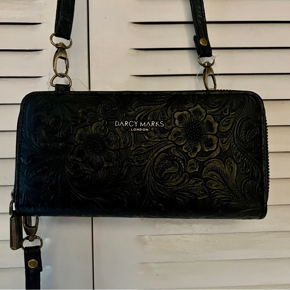 Darcy Marks London floral embossed Crossbody Wallet Bag